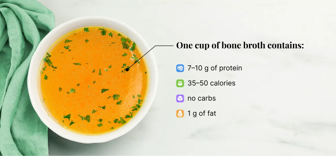 Discover the nutritional powerhouse of bone broth - packed with protein, collagen, and essential nutrients for your health journey