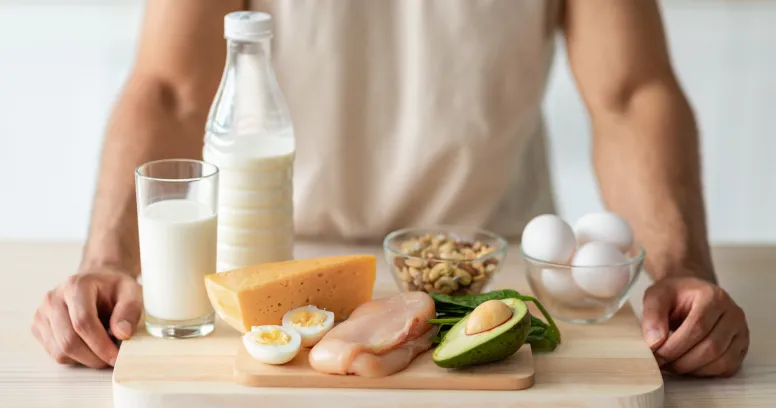 Healthy nutrient-dense foods including vegetables fruits and whole grains for safe intermittent fasting meal planning