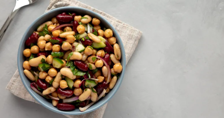 Nutrient-rich bean salad ensuring proper pregnancy nutrition for mother and baby
