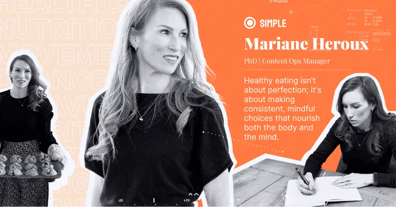 Mariane Heroux nutrition expert sharing sustainable weight loss and healthy lifestyle habits advice