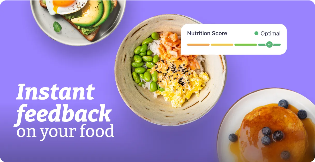 Simple app updates showing improved food tracker nutrition scores and redesigned home screen for weight loss tracking